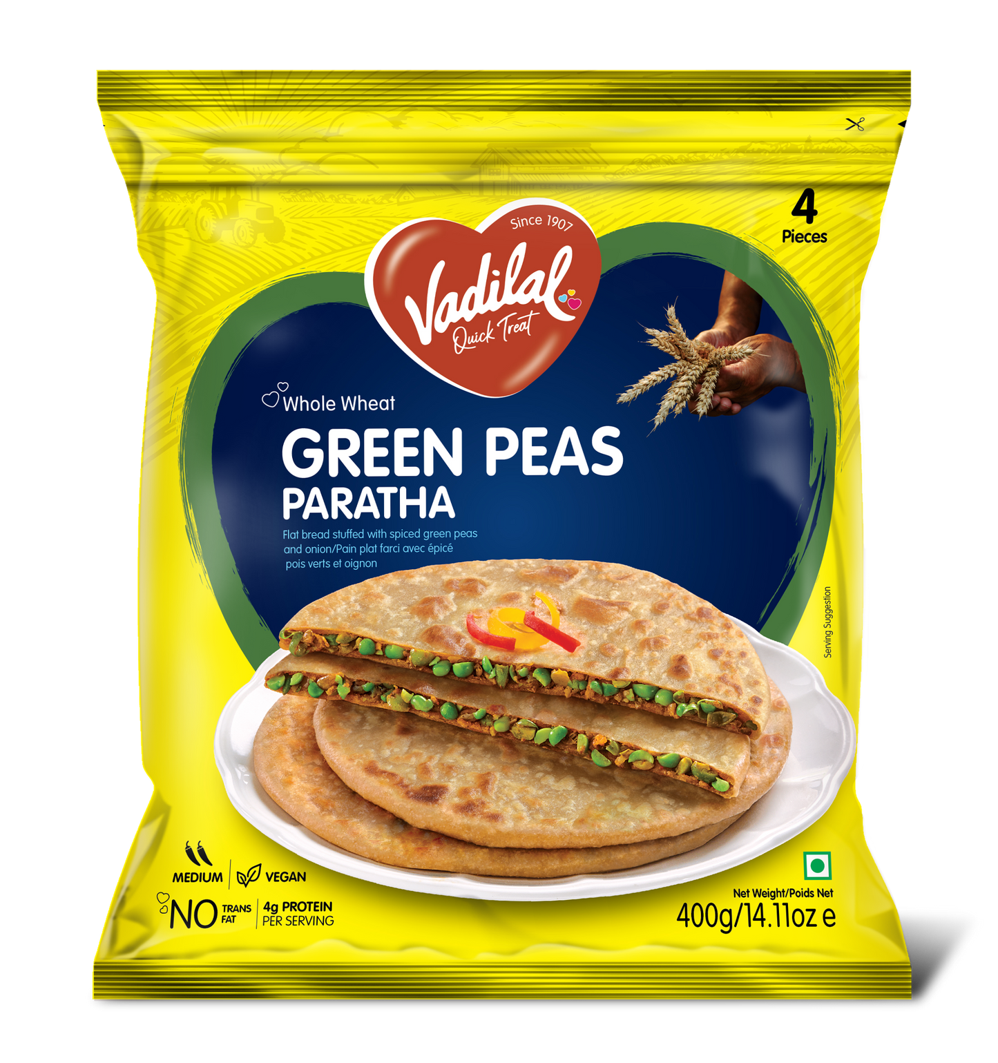 Green peas Paratha